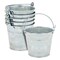 6 Pack Small Galvanized Metal Buckets with Handles, Mini Tin Pails for Party Favors, Succulents, Rustic Home Decor (3 In)